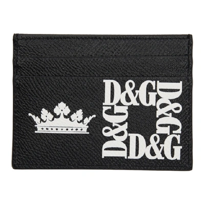 Shop Dolce & Gabbana Black Crown Card Holder In Hny47 Nero