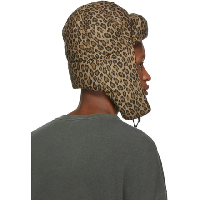 Shop R13 Tan Leopard Canvas Trapper Hat