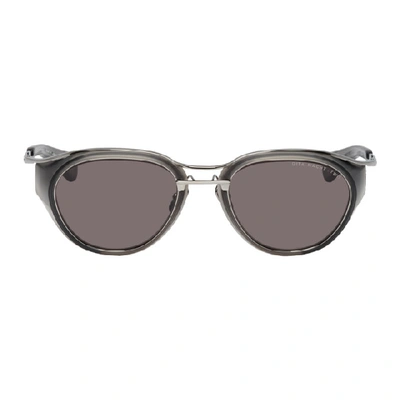 Shop Dita Gunmetal And Grey Matte Nacht-two Sunglasses In Matcrysgrey