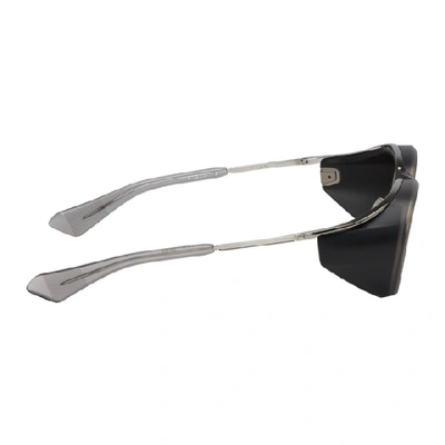 Shop Dita Gunmetal And Grey Matte Nacht-two Sunglasses In Matcrysgrey