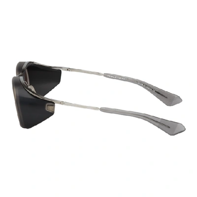 Shop Dita Gunmetal And Grey Matte Nacht-two Sunglasses In Matcrysgrey