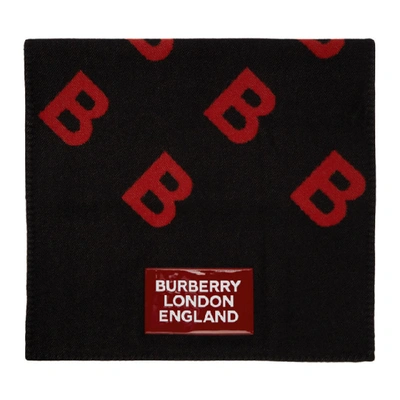 Shop Burberry Black Patch Rotated B Blanket In Black / Bri