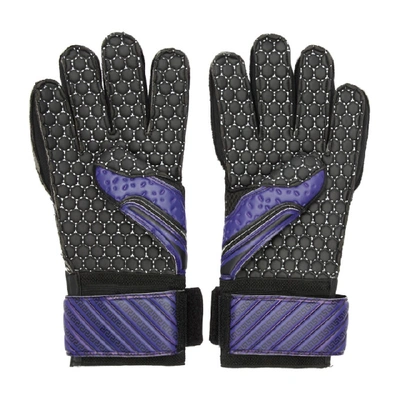 Shop Versace Purple Logo Gloves In I1112 Viola