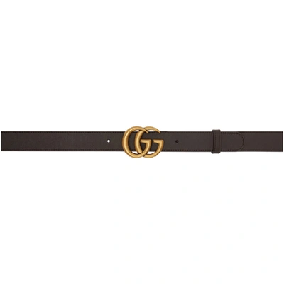 Shop Gucci Brown Leather Double G Belt In 2145 Brown