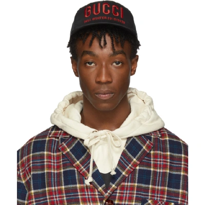 Shop Gucci Black & Red Logo Cap