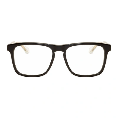 Shop Gucci Black And Transparent Square Glasses In 001 Black