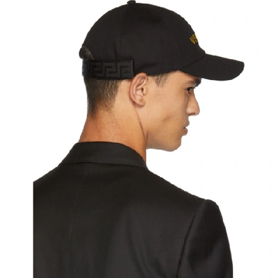 Shop Versace Black Logo Cap In I450 Black