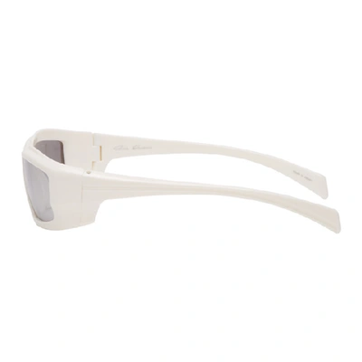 Shop Rick Owens White And Silver Larry Rick Sunglasses