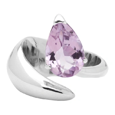 Shop Alan Crocetti Ssense Exclusive Silver And Purple Alien Ring In Amethyst