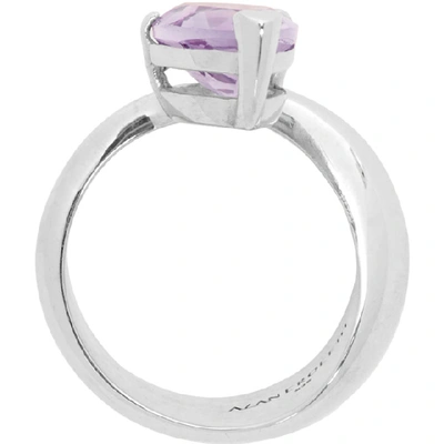 Shop Alan Crocetti Ssense Exclusive Silver And Purple Alien Ring In Amethyst
