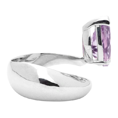 Shop Alan Crocetti Ssense Exclusive Silver And Purple Alien Ring In Amethyst