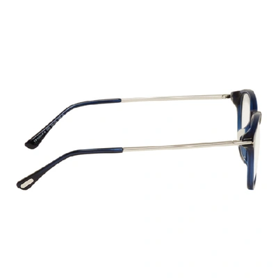 Shop Tom Ford Blue Blue Block Soft Rounded Glasses In 090shtrblup