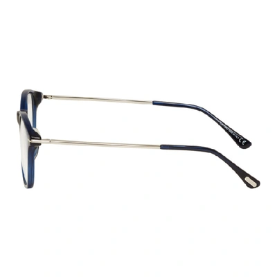 Shop Tom Ford Blue Blue Block Soft Rounded Glasses In 090shtrblup
