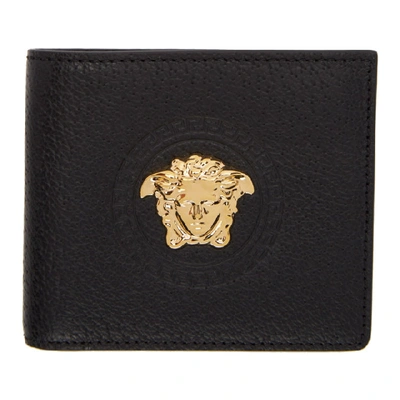 Shop Versace Black Palazzo Coin Bifold Wallet In D41oh Black