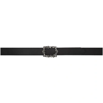Shop Alexander Mcqueen Reversible Black & Brown 3d Skull Belt In Black/tawny Brown