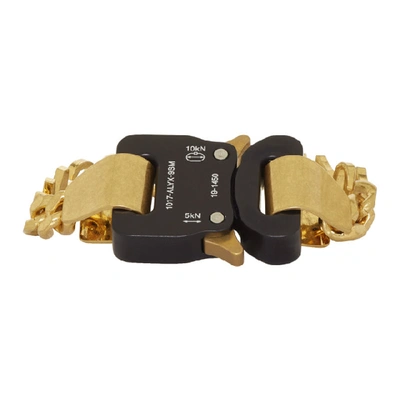 Shop Alyx 1017  9sm Gold And Black Hero Bracelet In Gld0001