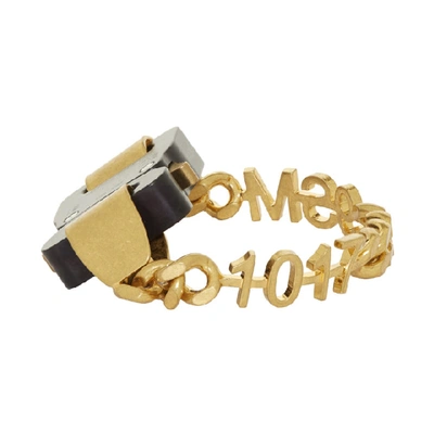 Shop Alyx 1017  9sm Gold And Black Hero Bracelet In Gld0001