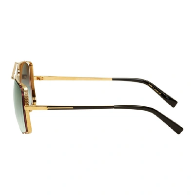 Shop Dita Gold Midnight Special Sunglasses In Yellowgold