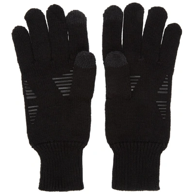 Shop Opening Ceremony Black Knit Logo Gloves In 0001 Black