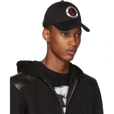 Shop Alexander Mcqueen Black Badge Cap In 1000 Black
