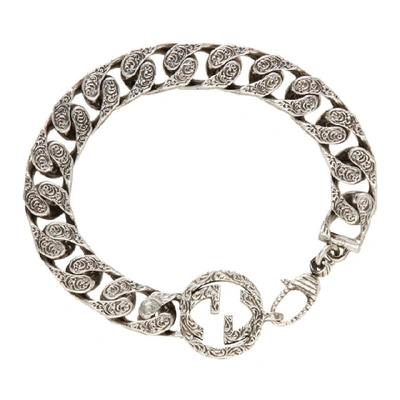 Shop Gucci Silver Interlocking G Chain Bracelet