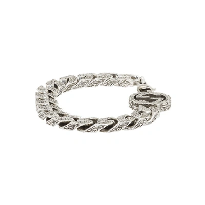 Shop Gucci Silver Interlocking G Chain Bracelet