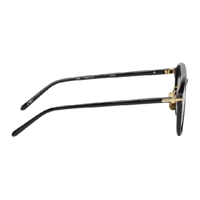 Shop Linda Farrow Luxe Black 23 C5 Sunglasses In Blkltgldgrn