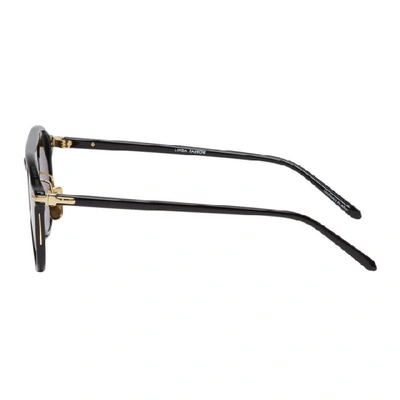 Shop Linda Farrow Luxe Black 23 C5 Sunglasses In Blkltgldgrn