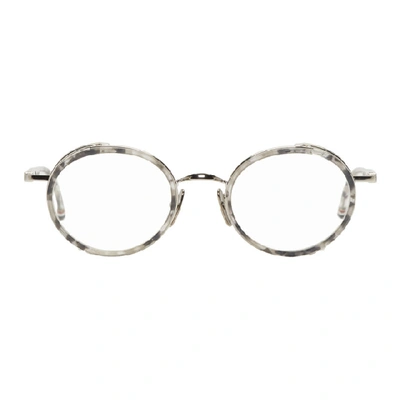 Shop Thom Browne Tortoiseshell And Silver Tb-813 Glasses In Greytort