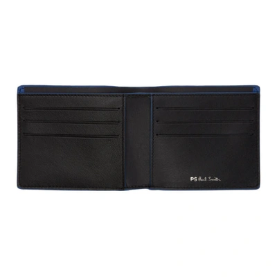 Shop Ps By Paul Smith Black Zebra Bifold Wallet In 78 Navy