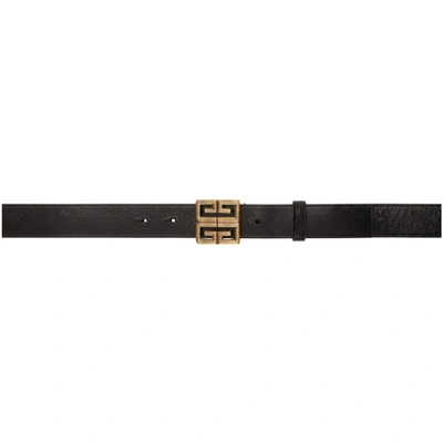 Shop Givenchy Black And Gold 4g Engraved Belt In 001 Black