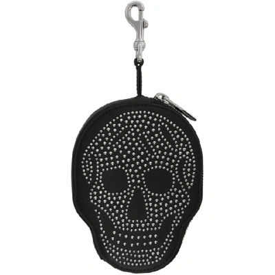 Shop Alexander Mcqueen Black Leather Skull Coin Pouch In 1000 Black