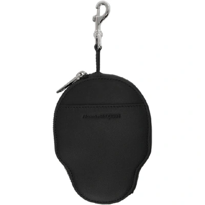 Shop Alexander Mcqueen Black Leather Skull Coin Pouch In 1000 Black