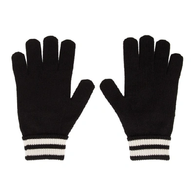 Shop Dolce & Gabbana Dolce And Gabbana Black Cashmere Dg Gloves In S9000 Nero