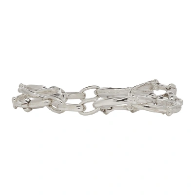 Shop Takahiromiyashita The Soloist Takahiromiyashita Thesoloist. Silver Bone Shaped Carabiner Bracelet