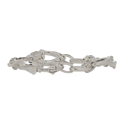 Shop Takahiromiyashita The Soloist Takahiromiyashita Thesoloist. Silver Bone Shaped Carabiner Bracelet