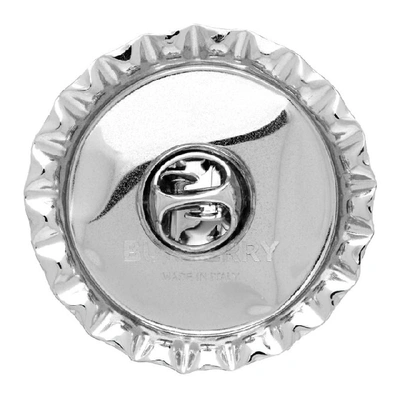 Shop Burberry Silver & Black Bauhaus Bottle Cap Pin