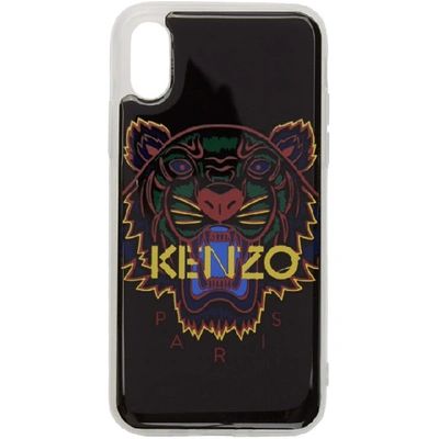 Shop Kenzo Black 3d Tiger Logo Iphone X/xs Case In 99a Black