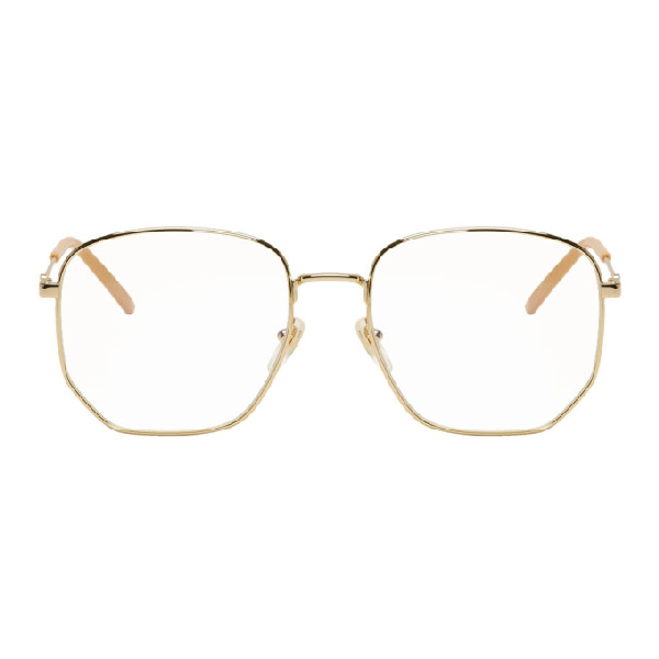 gucci gold octagonal glasses