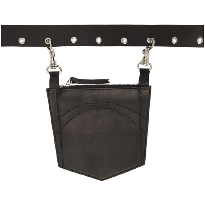 Shop Dheygere Black Leather Pocket Belt