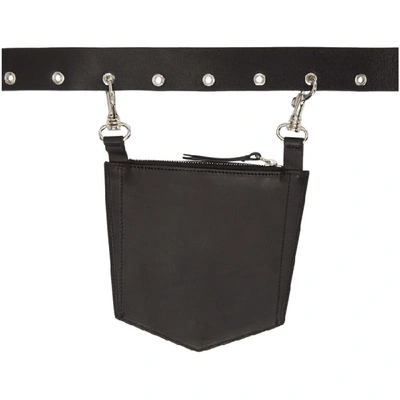Shop Dheygere Black Leather Pocket Belt