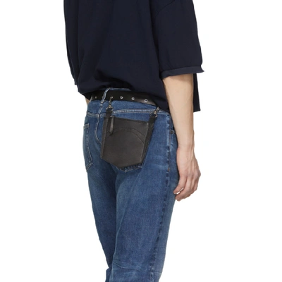 Shop Dheygere Black Leather Pocket Belt