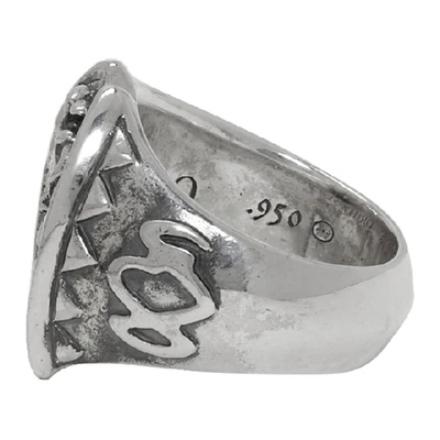 Shop Yohji Yamamoto Silver Medusa Ring In Sil 950