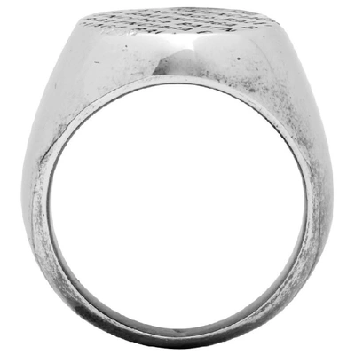 Shop Balenciaga Silver Precious Logo Ring In 0911 Pallad