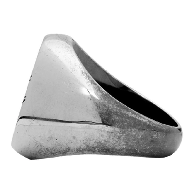 Shop Balenciaga Silver Precious Logo Ring In 0911 Pallad