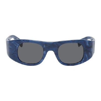 Shop Alain Mikli Paris Blue And Grey Alexandre Vauthier Edition Ansolet Sunglasses