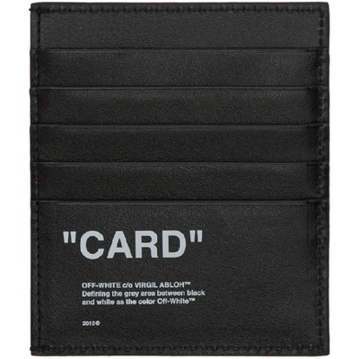 Shop Off-white Black Quote Card Holder In 1001 Blkwht
