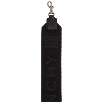 Shop Givenchy Black Large 4g Logo Keychain In 001-blk