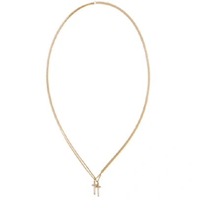 Shop Dsquared2 Gold Jesus Necklace In F001-oro Ch