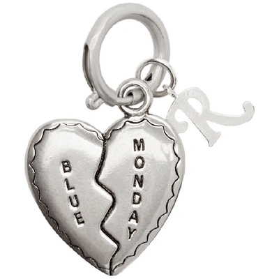 Shop Raf Simons Silver Broken Heart Charm Keychain In 00082 Silve